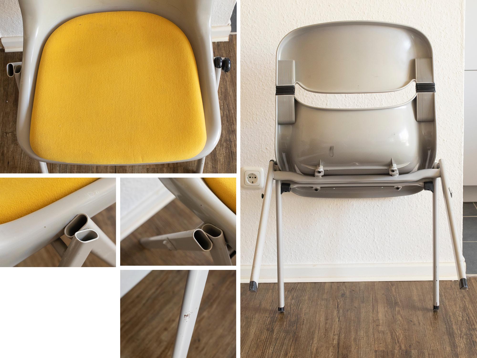 6x Stapelstuhl Stahl Kunststoff 8