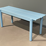 Linear Steel Bench Outdoorbank Stahl Pale Blue 3