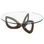 Round coffee table Glass Brown 0