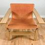 B_002 Lounge Sessel Holz Leder Braun 4