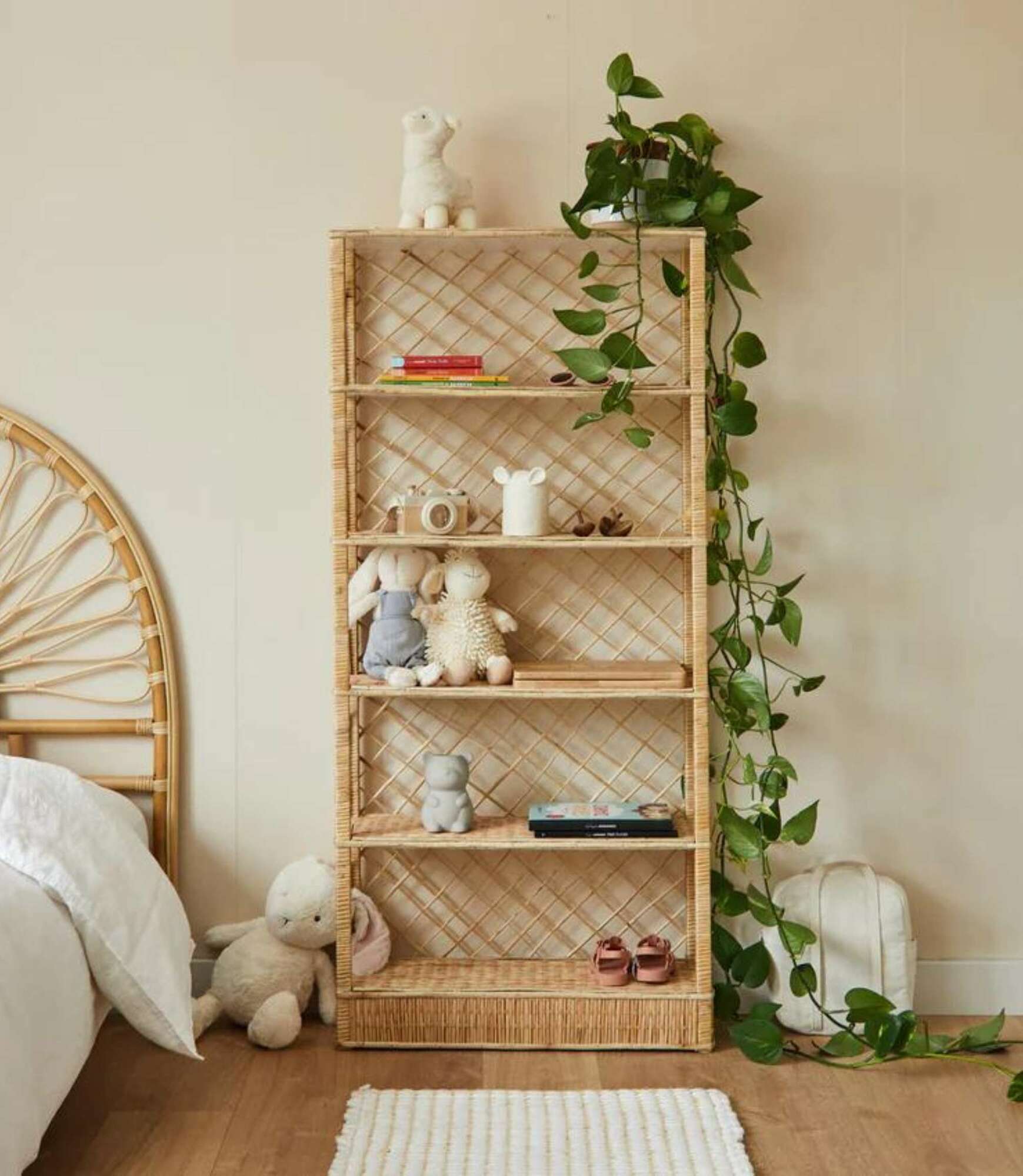 Nicia Bücherregal Korbgeflecht Natur 0