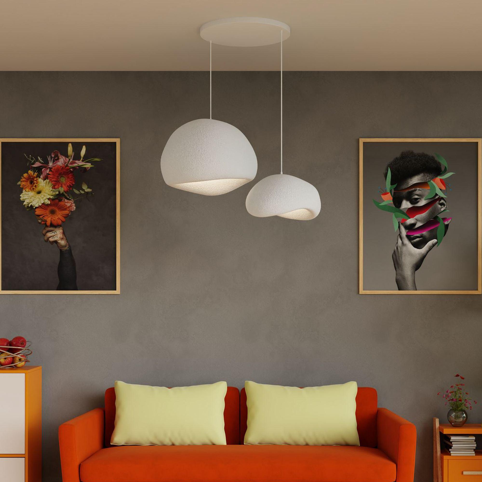 2-Flammig Wabi Sabi Rawbends Pendelleuchte Weiß 3