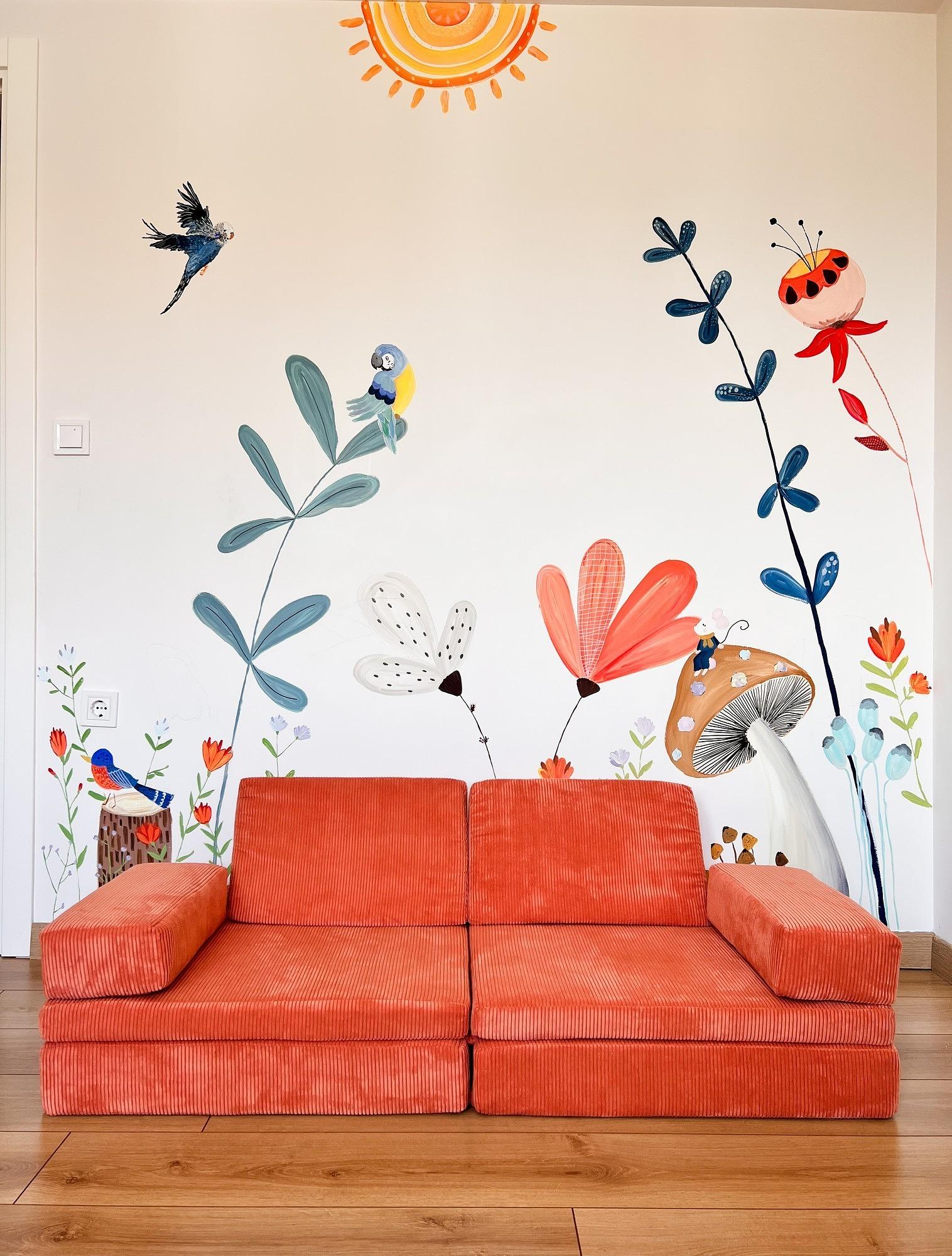 Puzzle Sofa Bed 2-Seater Orange 2