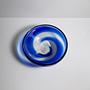 Vintage Schale Glas Blau 1950er Jahre 1