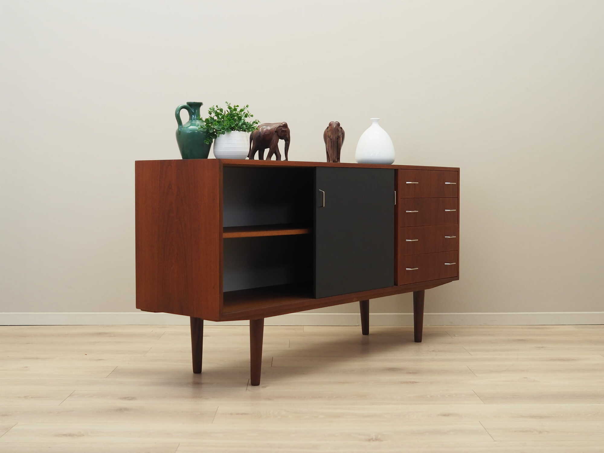 Vintage dresser teak brown 1960s 6