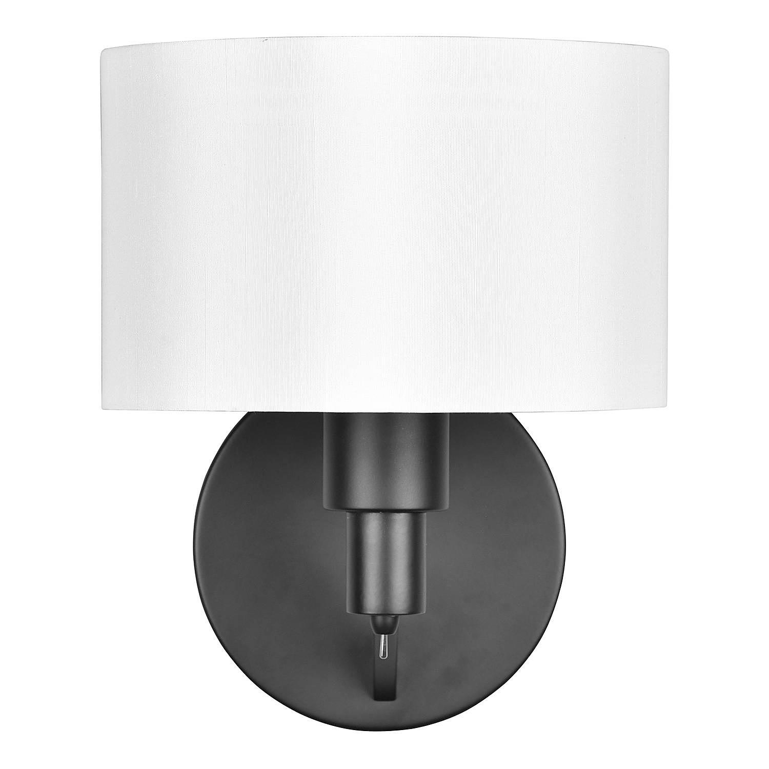 Cassio Wall Lamp 1-light Woven Fabric Steel Black 4