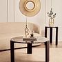 Palermo Round Side Table Marble Wood Black 6