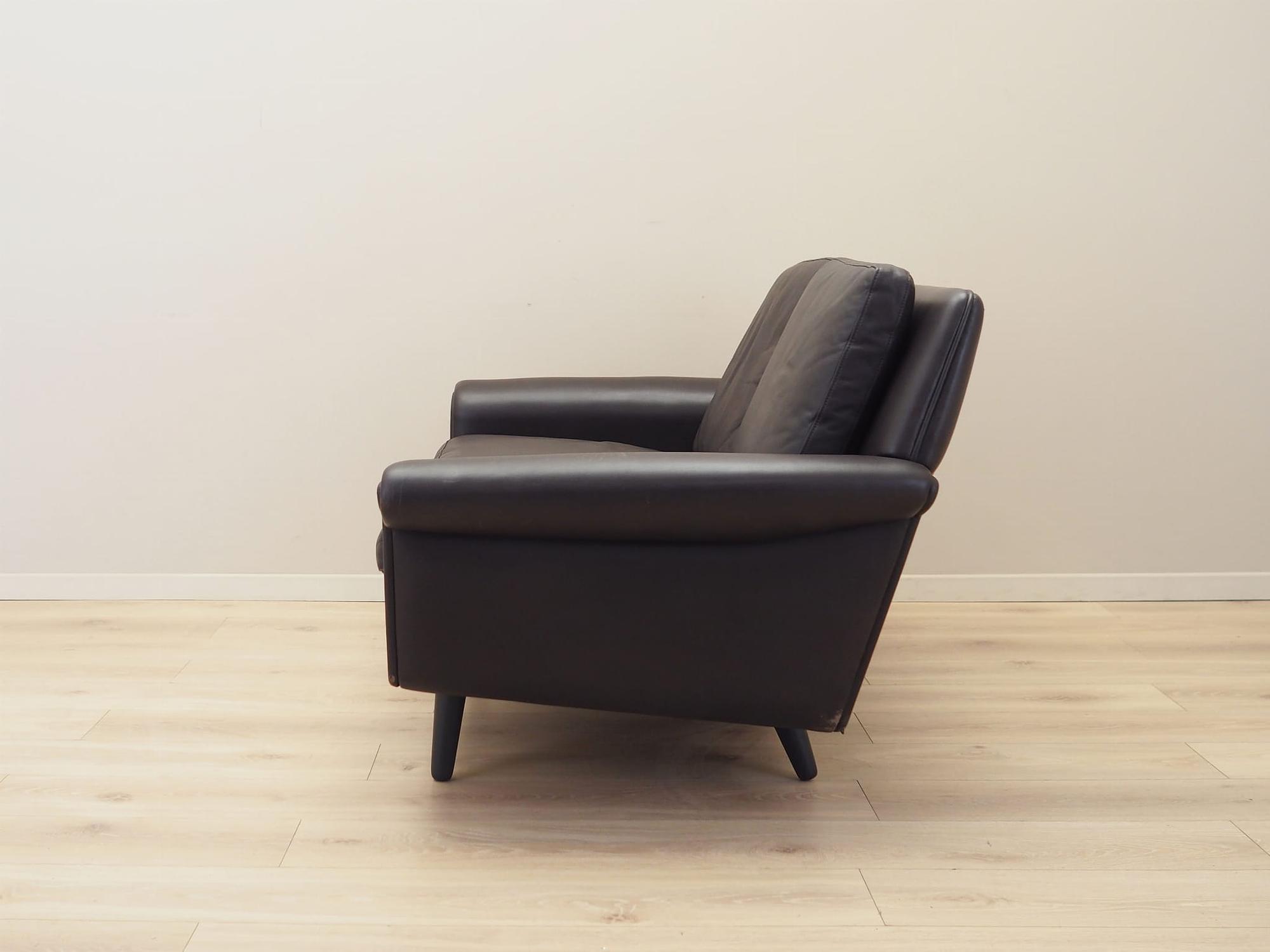 2-seater sofa leather brown 1960s 5