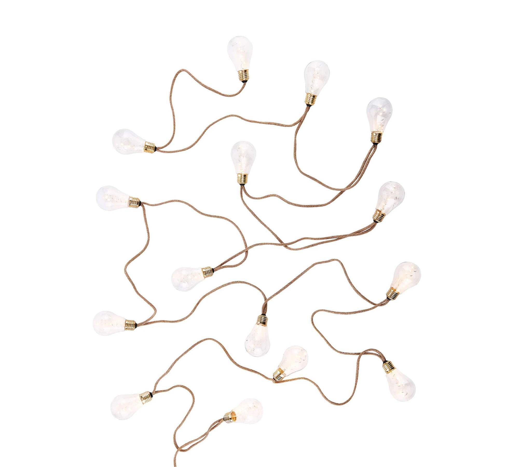 LED Lichterkette 10-flammig Klarglas Jute 1