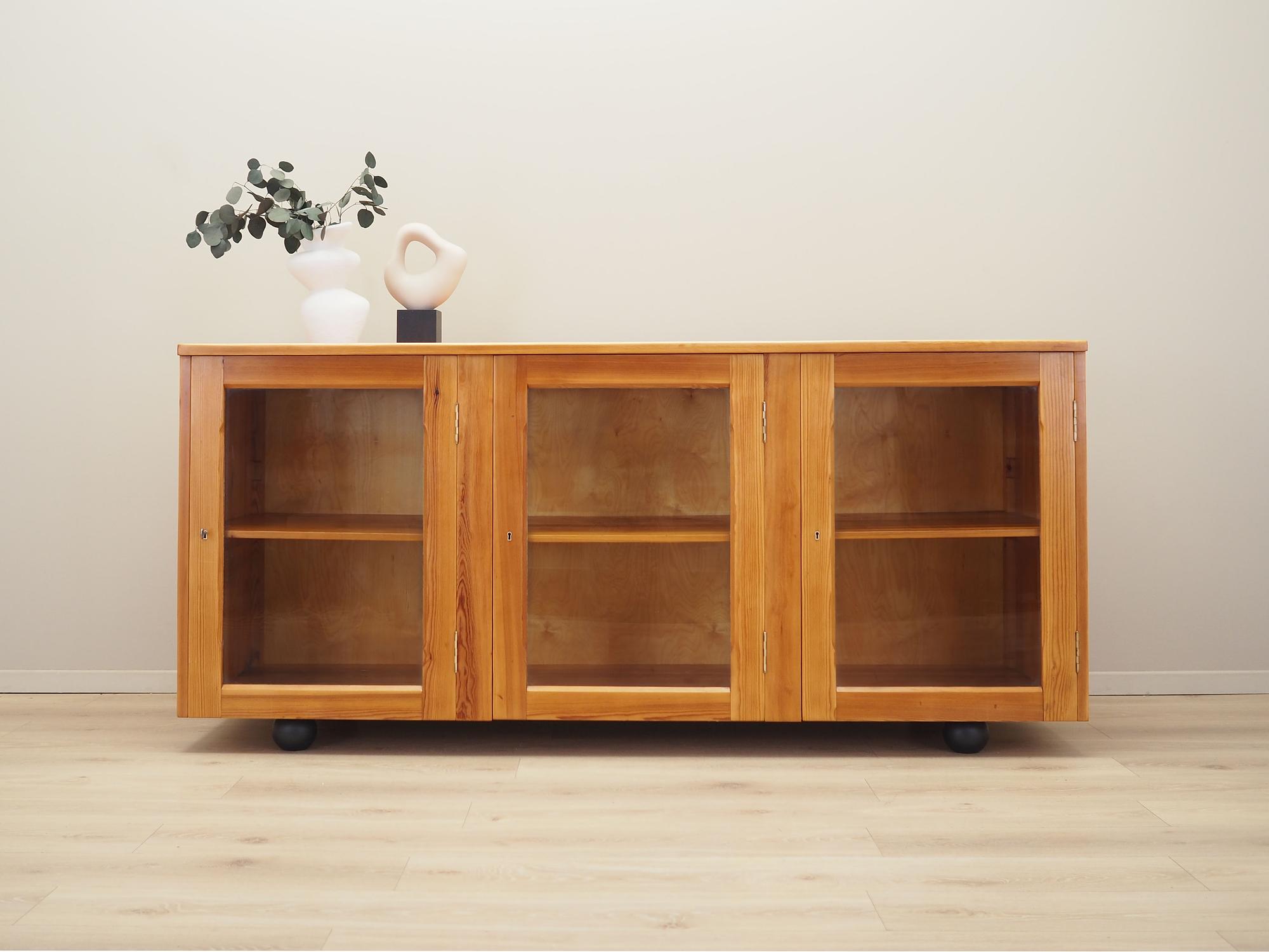 Vetrina in legno di pino anni '80 1
