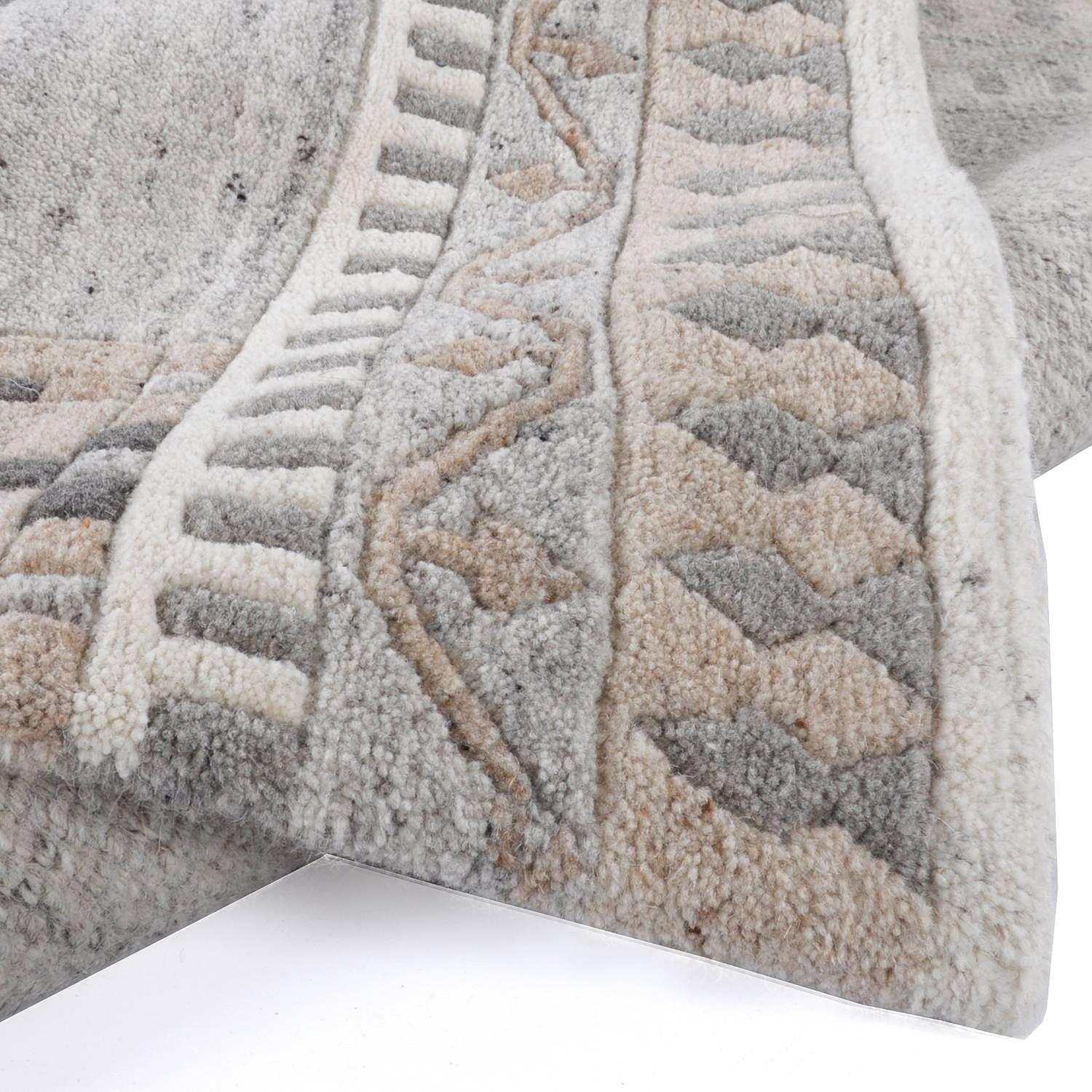 Nakarta 6030 Teppich Schurwolle Grau 60 x 90 cm 2