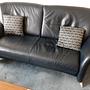 2x Sofa 2-Sitzer Leder Dunkelblau 0