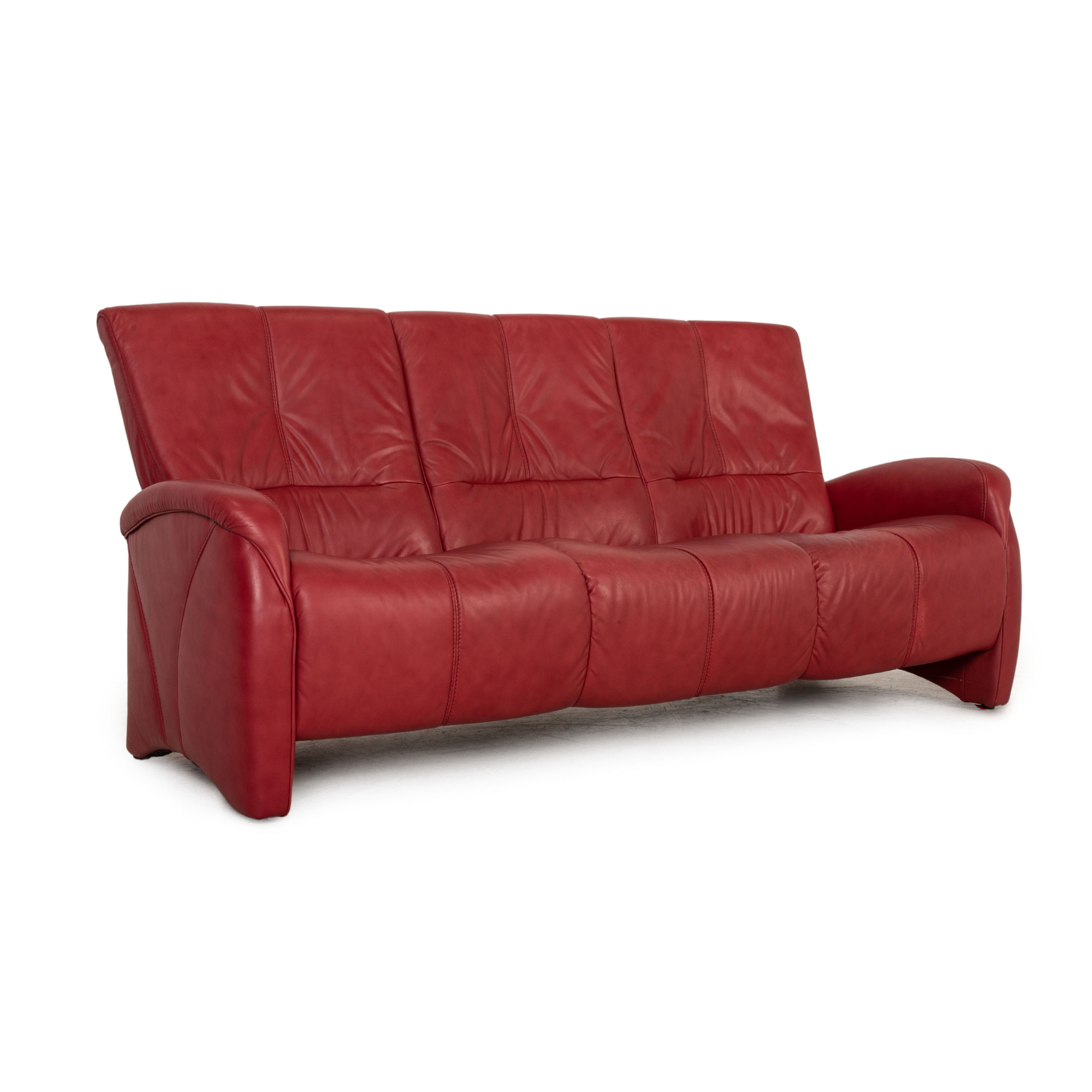 Himolla Sofa Leder 3-Sitzer Rot 7