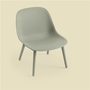 Fiber Lounge-Stuhl Kunststoff Holz Grün 1