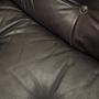 Poltrona con rotelle in pelle marrone anni '70 14