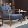 Kemer Sessel Holzfurnier Blau 0