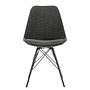 2x Bonito Upholstered Chair Structured Fabric Steel Black Grey 1