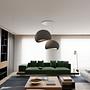 2-Flammig Wabi Sabi Chalkforms Pendelleuchte Beton Grau 4