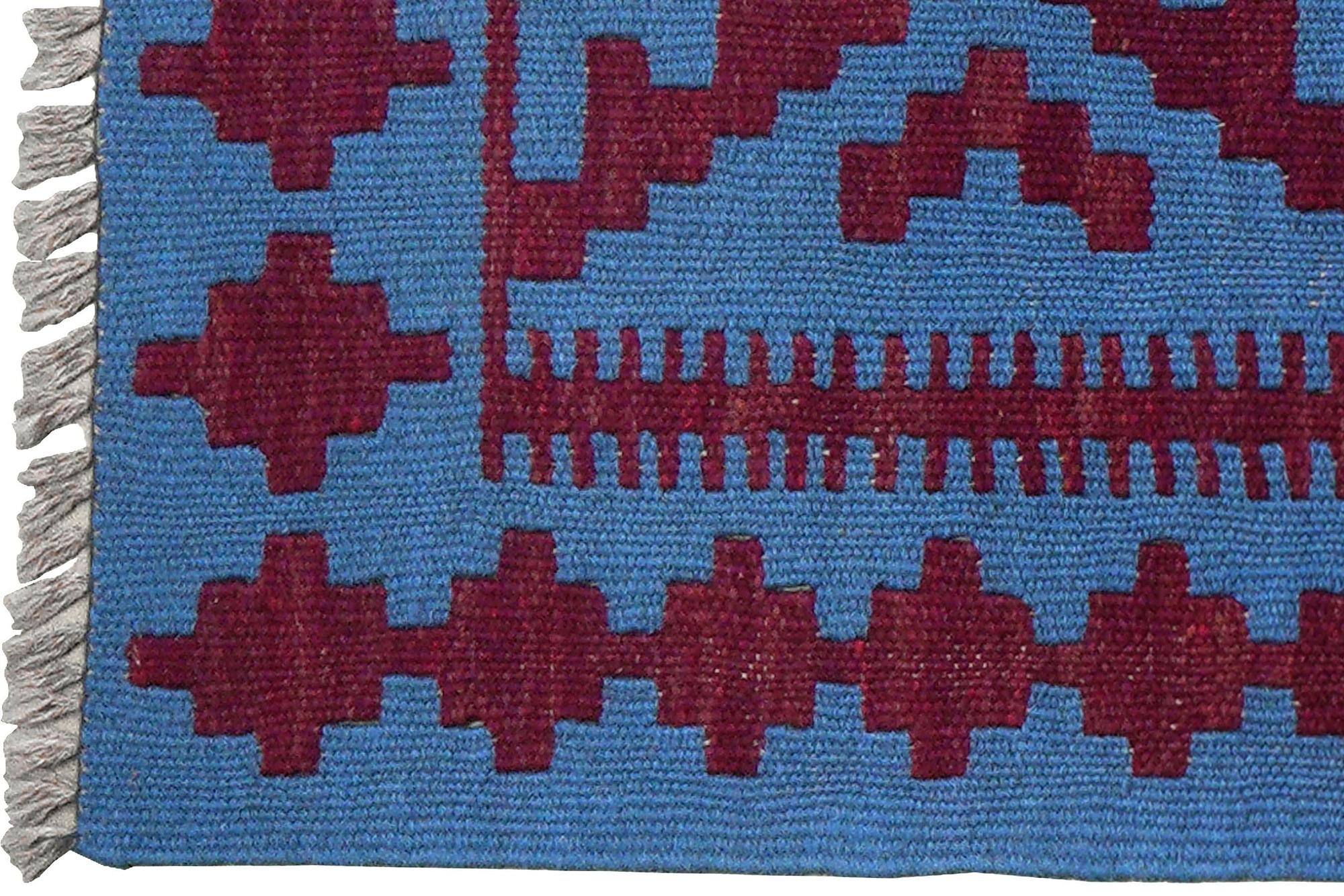 Kilim Gashgai Teppich Wolle Blau 1
