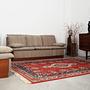 Vintage Sofa 3-Seater Teak Wood Textile Grey 1970s 12