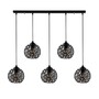 Pendant lamp with 5 elements Black metal 2