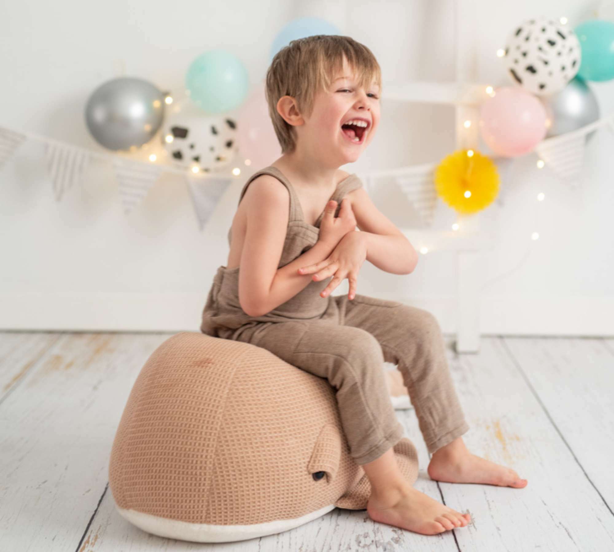 Whale Maxi Soft Toy Cotton Beige 4