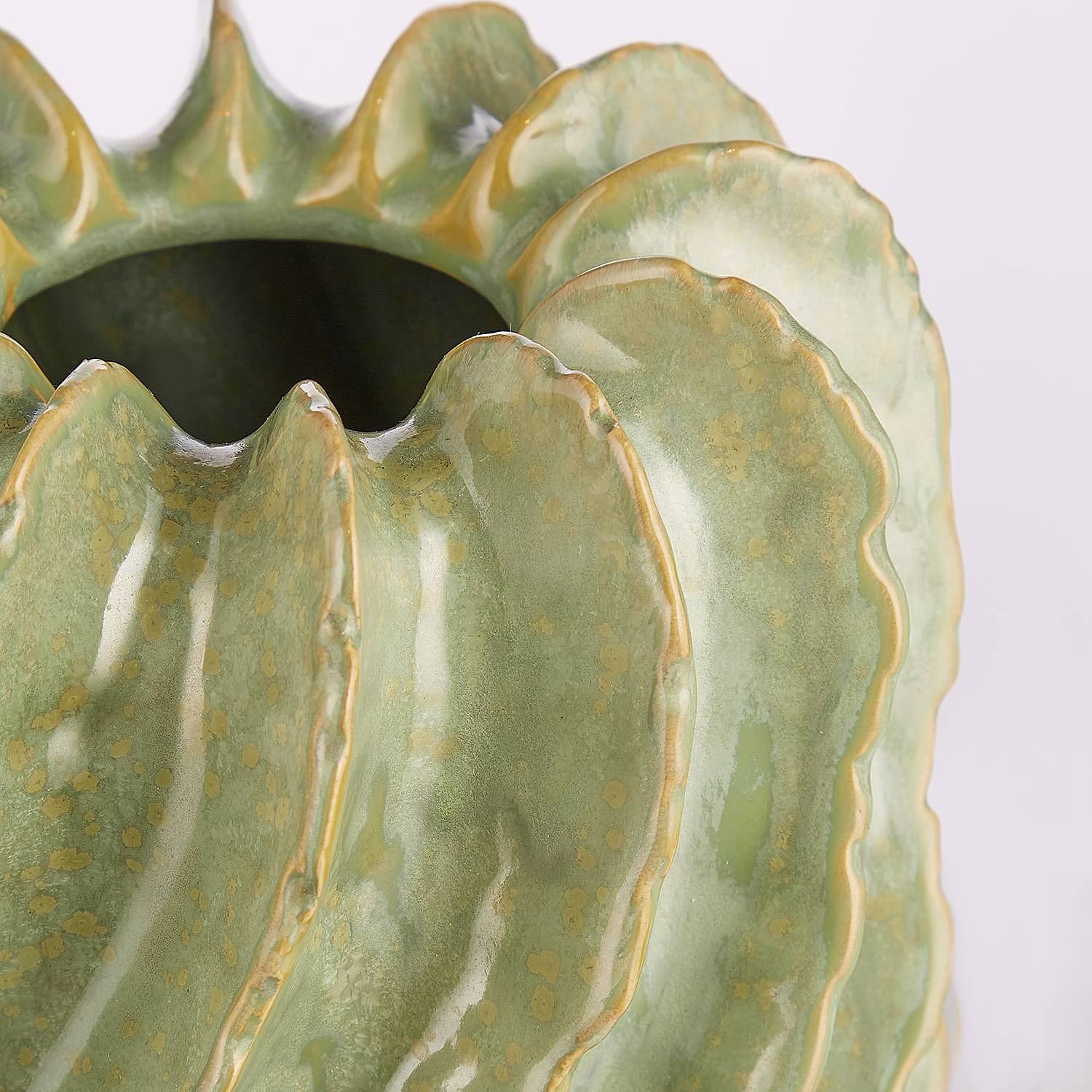 ORGANIC Vase Steingut Pastellgrün 2