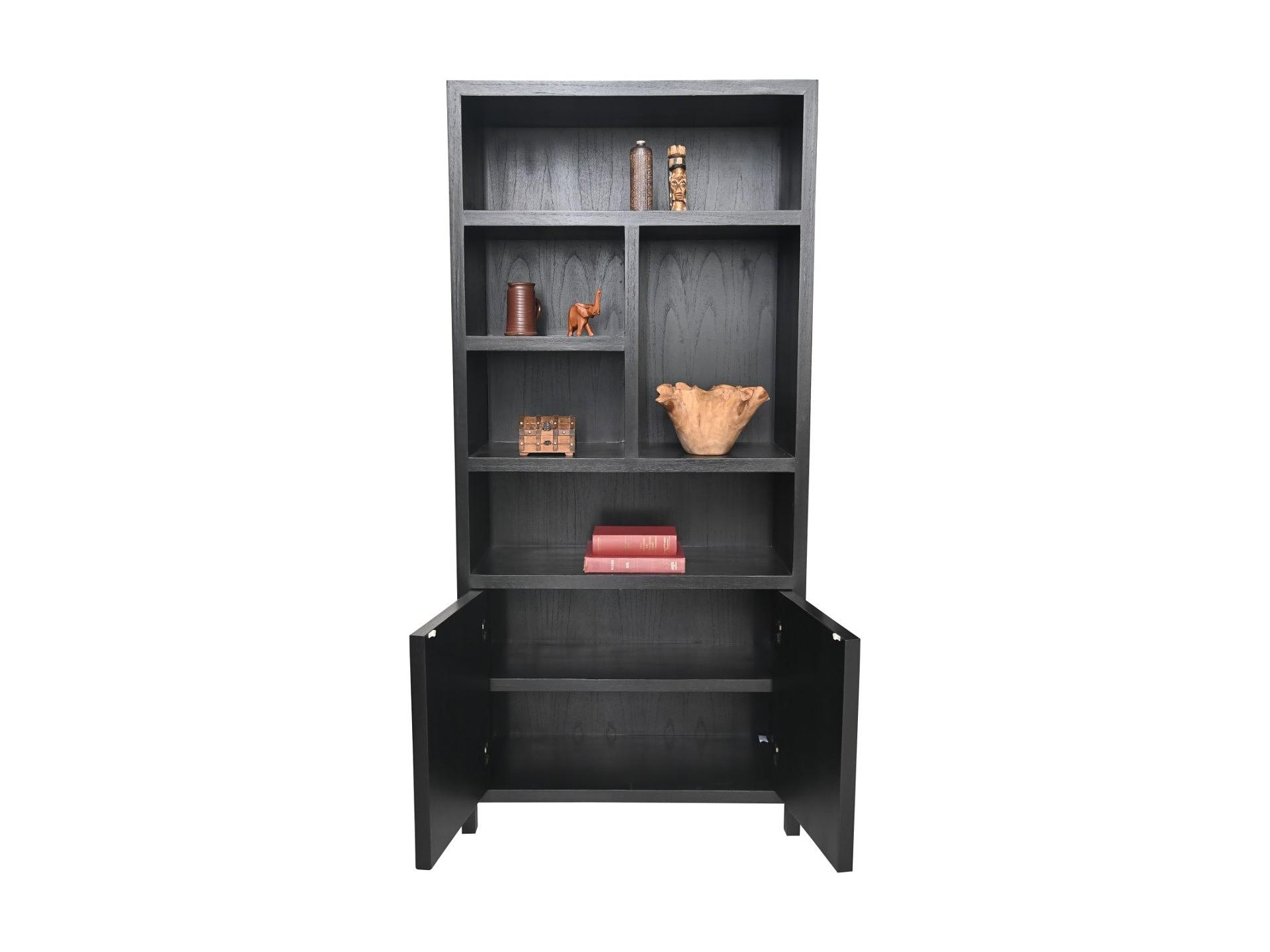Wandregal Teakholzfurnier Schwarz 2
