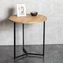 Northfield Round Side Table Oak Steel 2