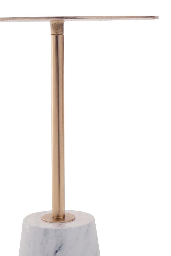 Avola Tavolino Rotondo Marmo Bianco Oro 2