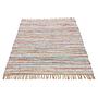 Kilim Chindi Teppich Baumwolle Polyester Taupe 60 x 110 cm 1