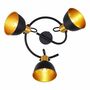 Deckenleuchte 3-flammig Eisen Schwarz Gold 1