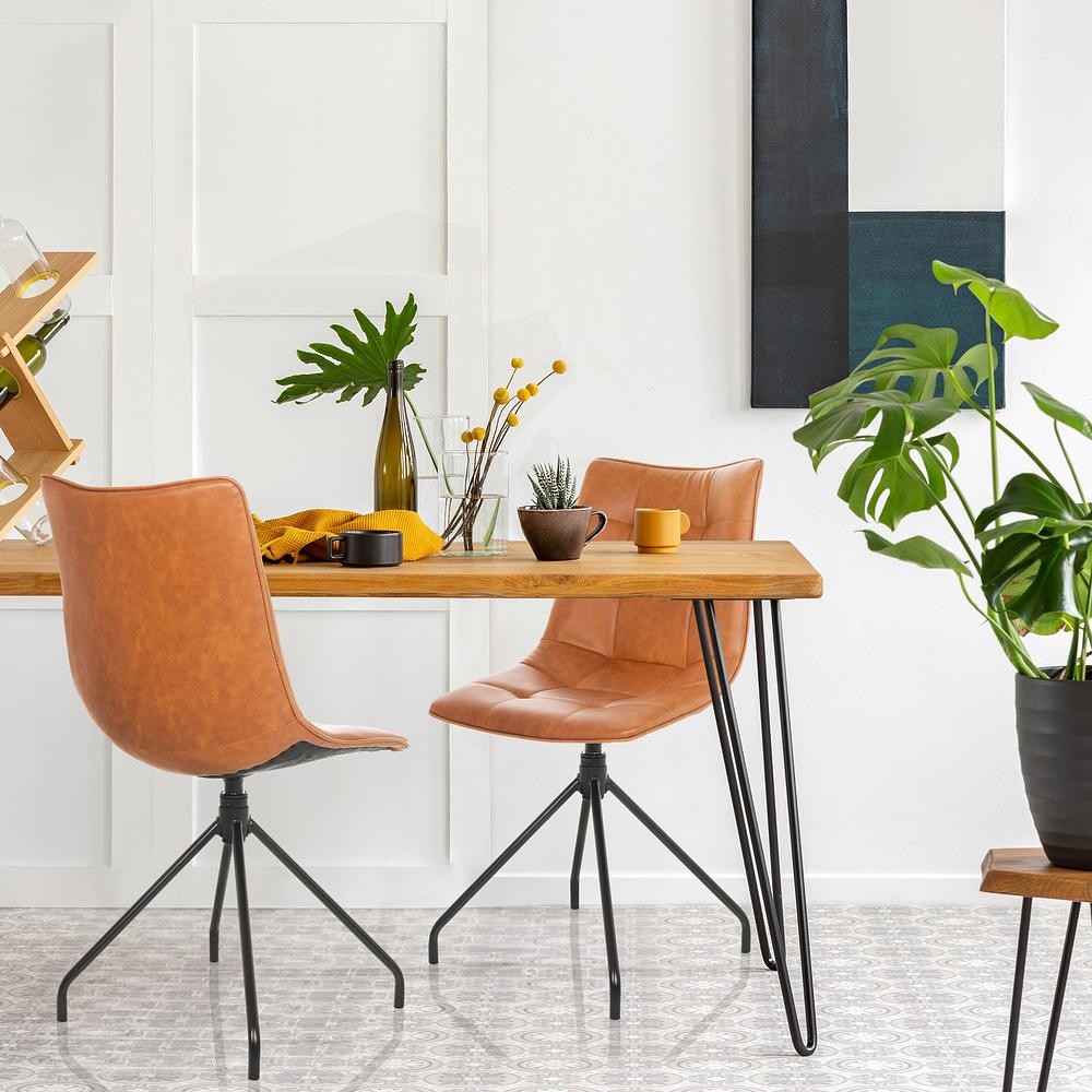 Tarviso Sedia da pranzo Ecopelle Marrone 2