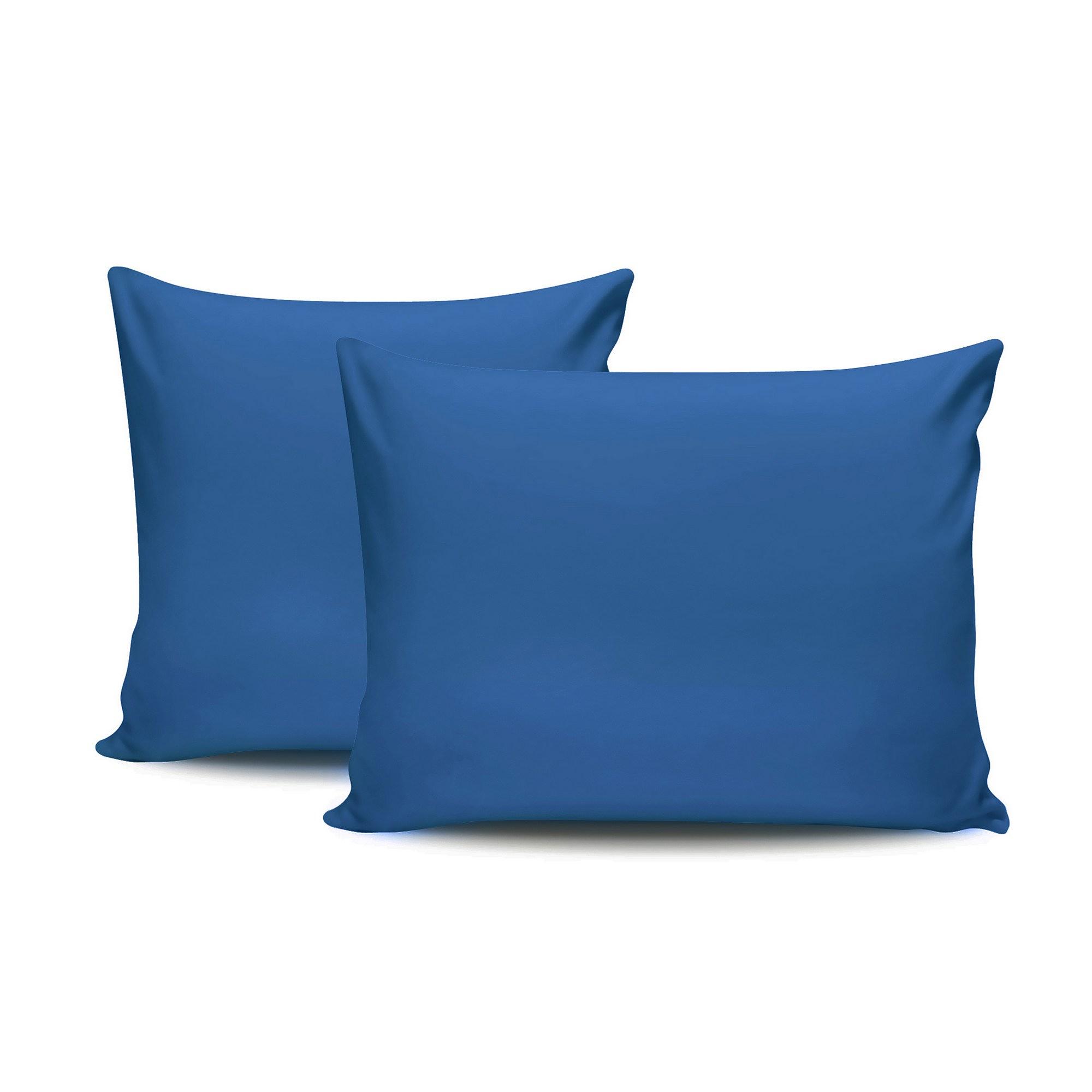 2x Pillowcase Ranforce Cotton Blue 0