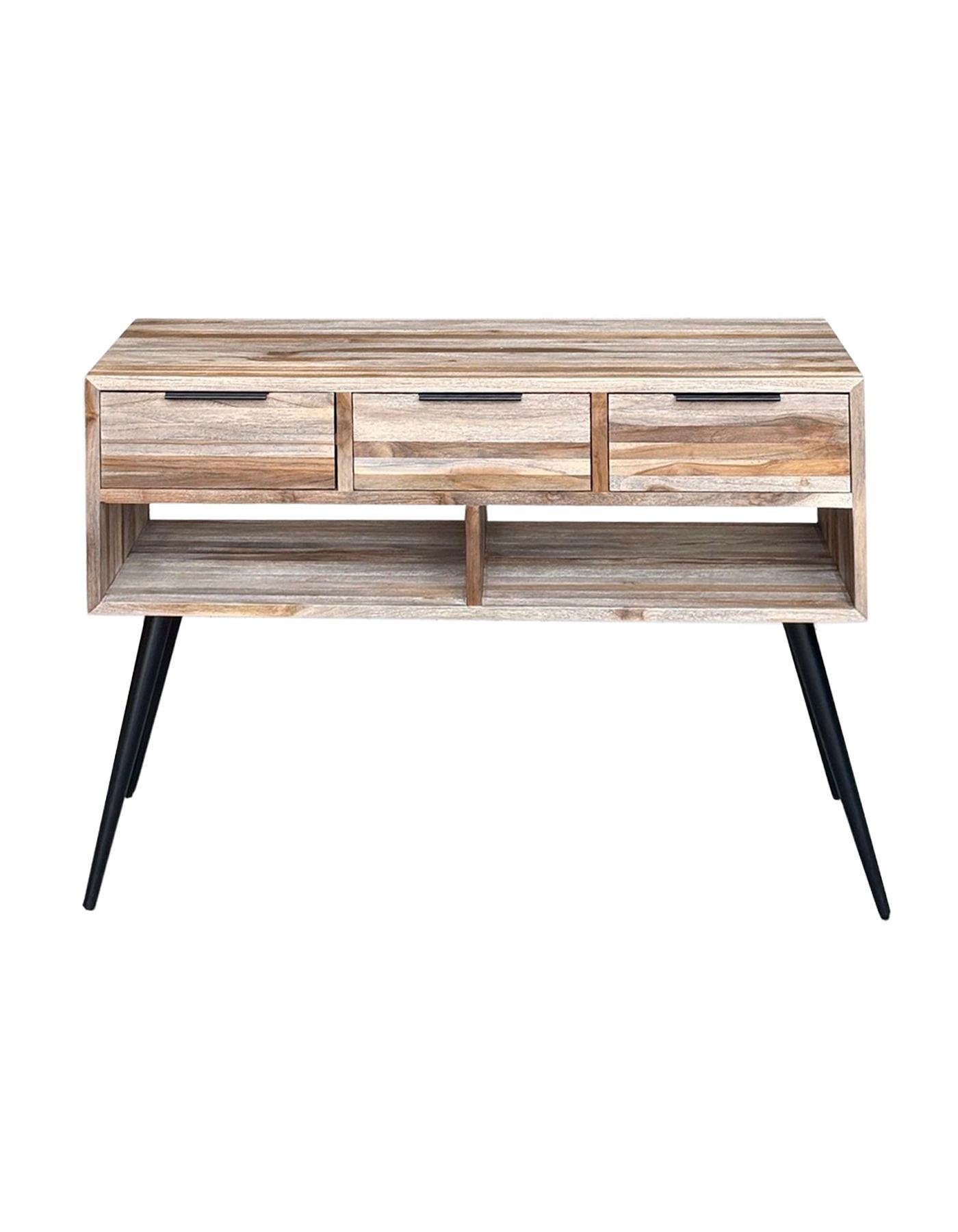 Console table with drawers Recycled teak 1
