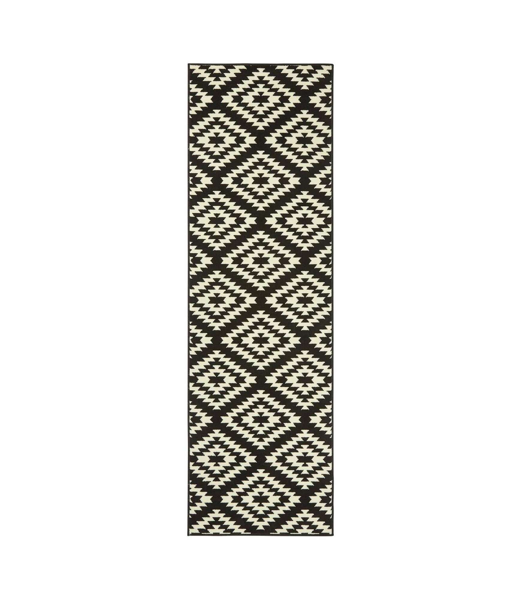 Läufer Textil Schwarz 80 x 250 cm 1