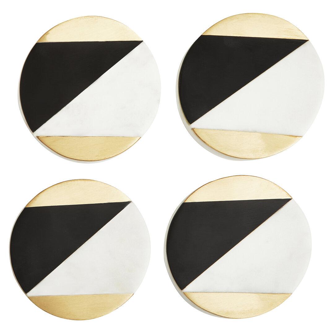 4x Kira Grey Marble Untersetzer
 2