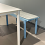 Linear Steel Bench Outdoorbank Stahl Pale Blue 4