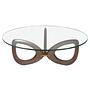 Runder Couchtisch Glas Braun 1