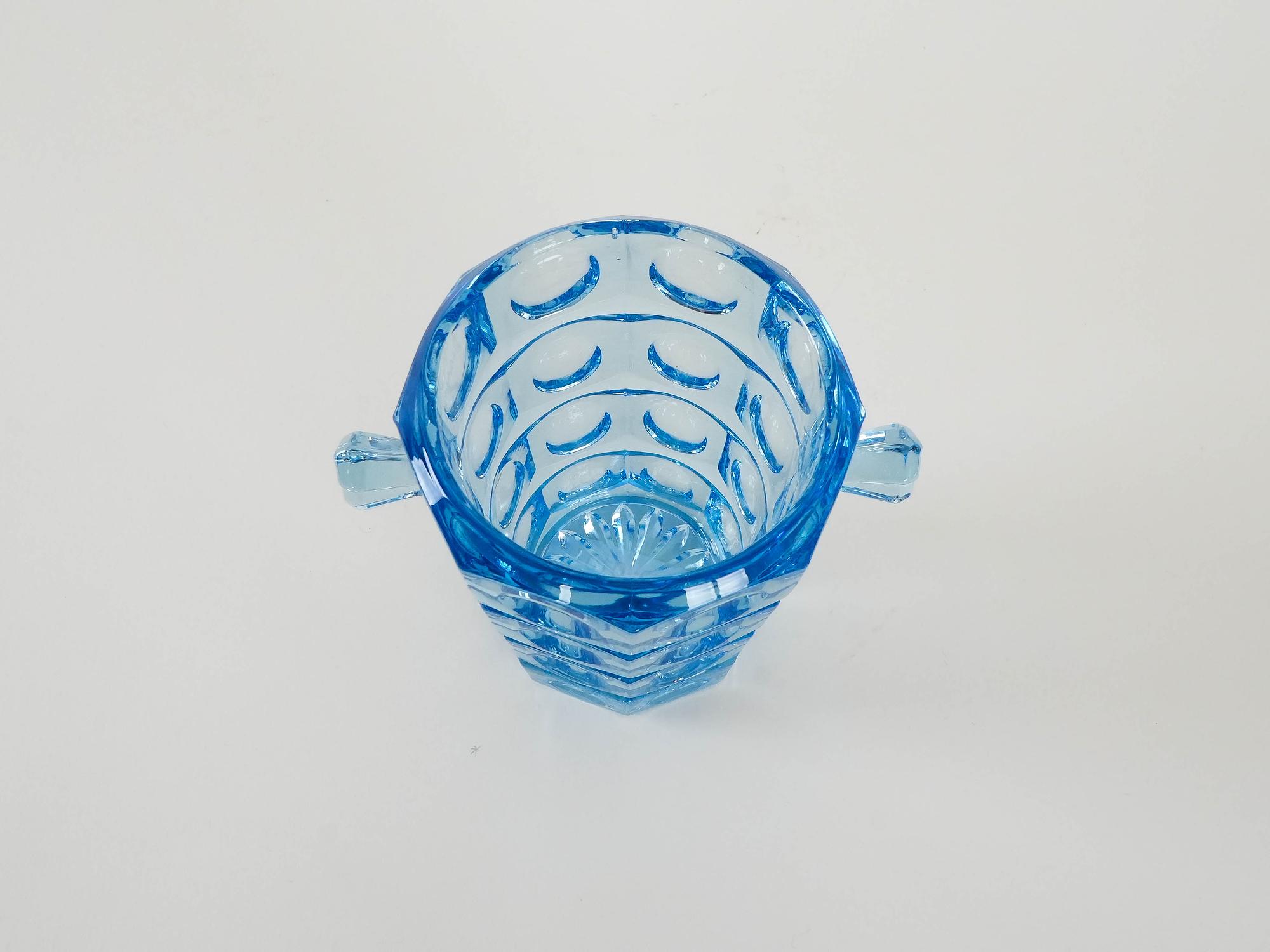 Rosice Ice bucket Blue 1950s 4