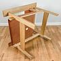 B_002 Lounge Sessel Holz Leder Braun 5