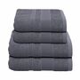 4-tlg. Handtuch-Set aus Baumwolle Grau Öko-Tex Standard 100 0