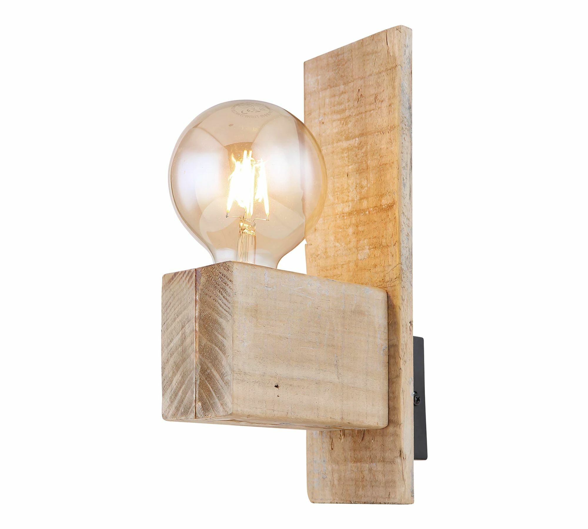 Wandleuchte 1-flammig Holz Natur Braun 0