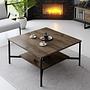 Black Line Couchtisch Holz Walnuss Schwarz 1