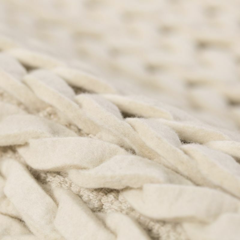 Linea Teppich Wolle Creme 120 x 170 cm 2