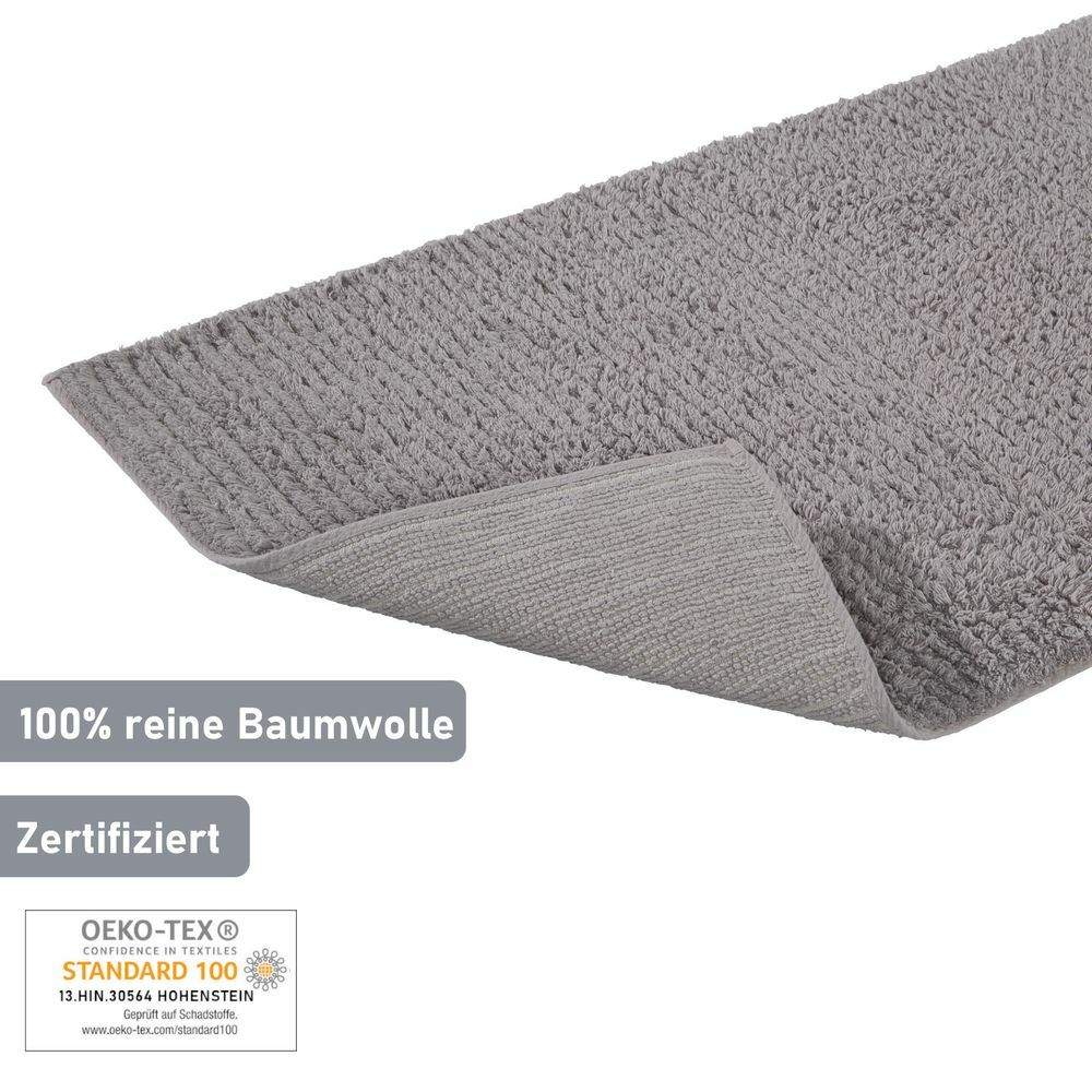 Badematte aus Baumwolle Grau Öko-Tex Standard 100 4