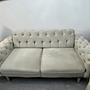 2x Sofa & Sessel Samt Beige 4