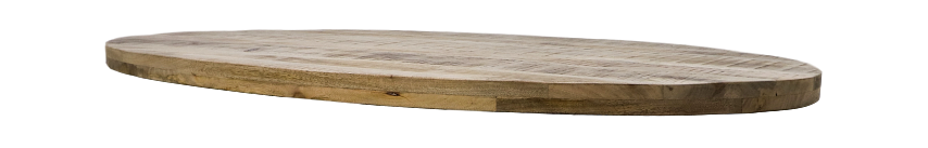 Ovale Portland Tischplatte Mangoholz 1