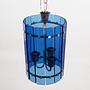 Pendelleuchte Glas Blau 1970er Jahre 6