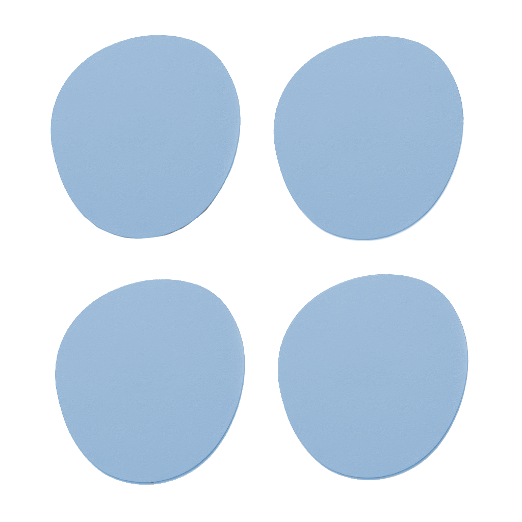 4x Stone Coasters 100% Recycled Leather Light Blue 1